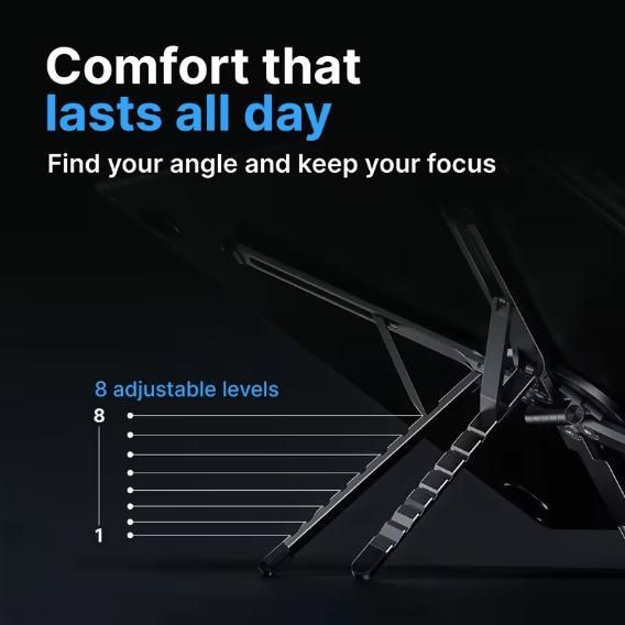 Magnetic Base and 8-level Height Adjustment Stand For iPhone iPad Laptop